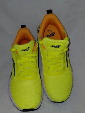 Avia Men’s Neon Yellow Athletic Sneakers with Orange Lining